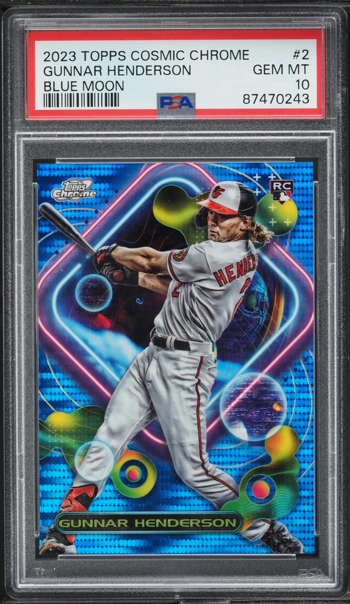 2023 Topps Chrome Cosmic Blue Moon Refractor Gunnar Henderson ROOKIE /99 PSA 10