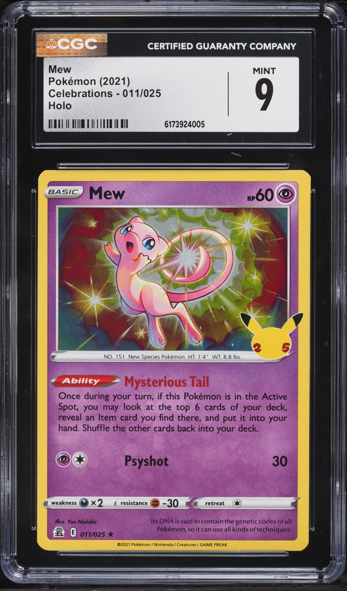 2021 Pokemon Sword & Shield Celebrations Holo Mew #11 CGC 9 MINT