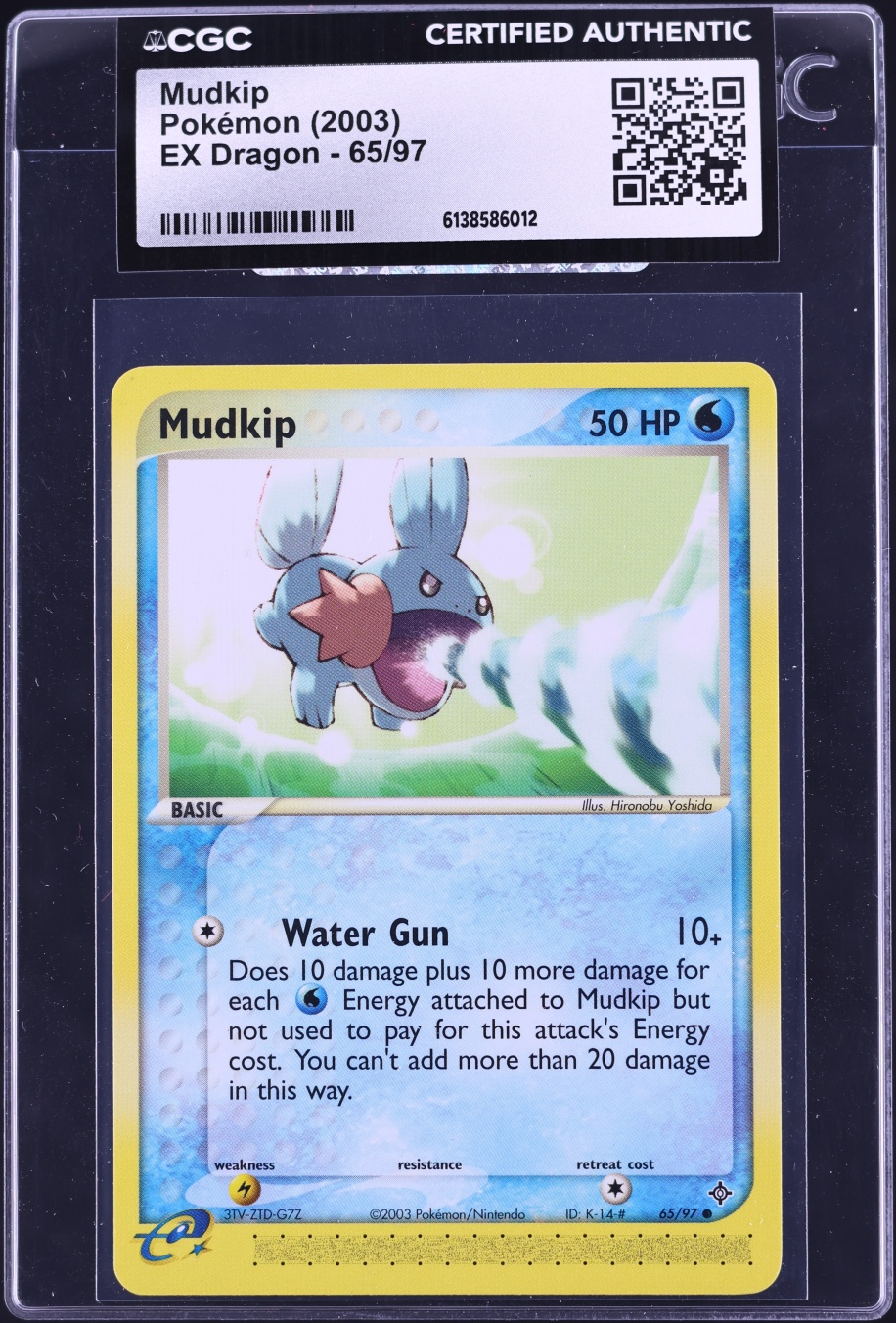 2003 Pokemon EX Dragon Mudkip #65 CGC AUTH