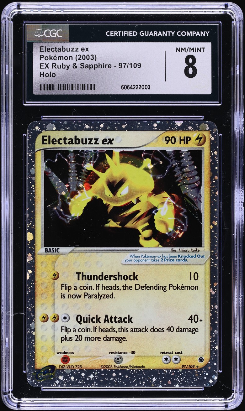 2003 Pokemon EX Ruby & Sapphire Electabuzz ex #97 CGC 8 NM-MT