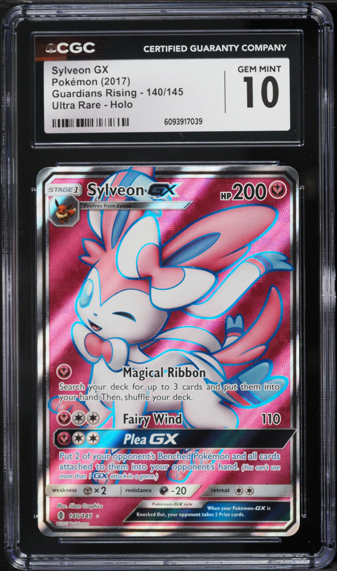 2017 Pokemon Sun & Moon Guardians Rising Full Art Sylveon GX #140 CGC 10 GEM MINT
