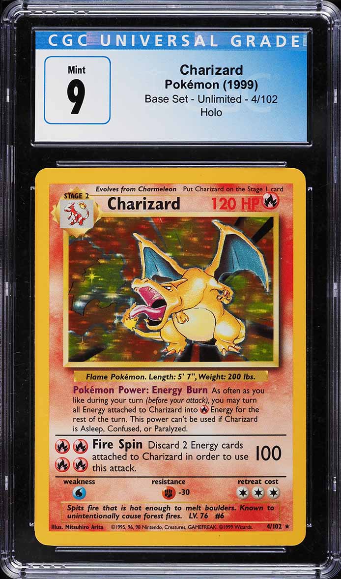 1999 Pokemon Base Set Holo Charizard #4 CGC 9 MINT