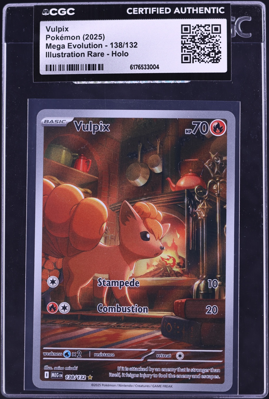 2025 Pokemon Mega Evolution IR Vulpix #138 CGC AUTH