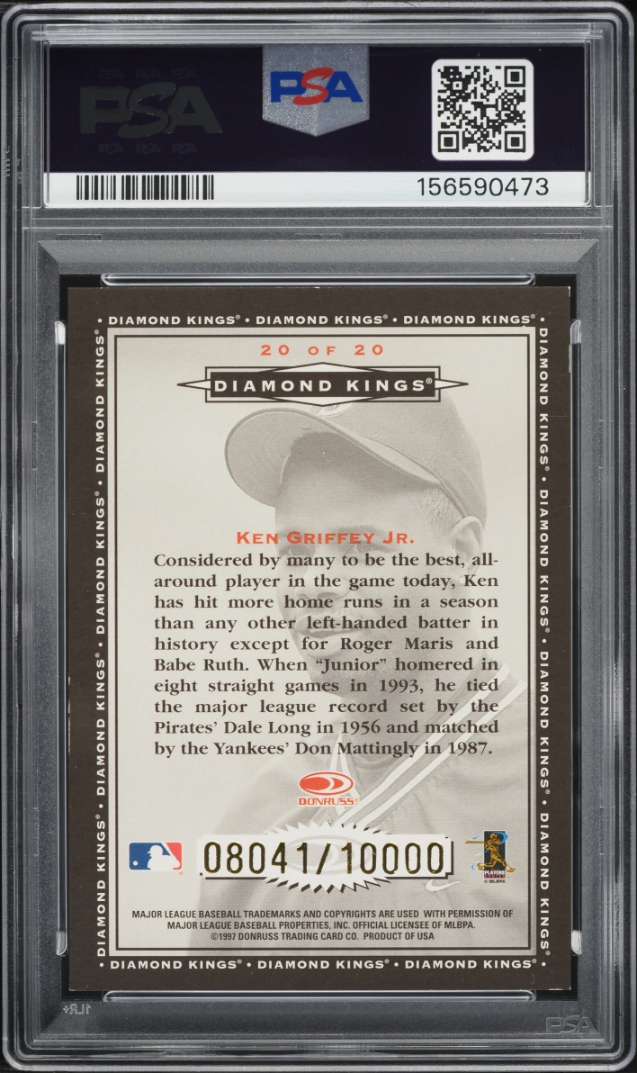 1998 Donruss Diamond Kings Ken Griffey Jr. /10000 #20 PSA 8 NM-MT