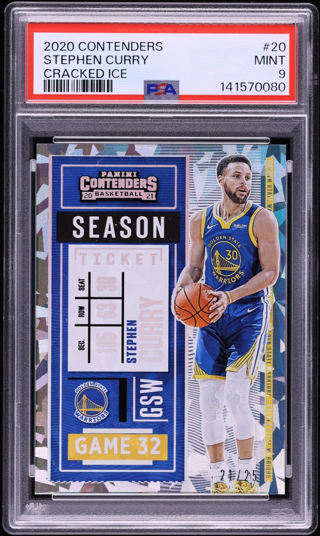 2020 Panini Contenders Cracked Ice Stephen Curry /25 #20 PSA 9 MINT