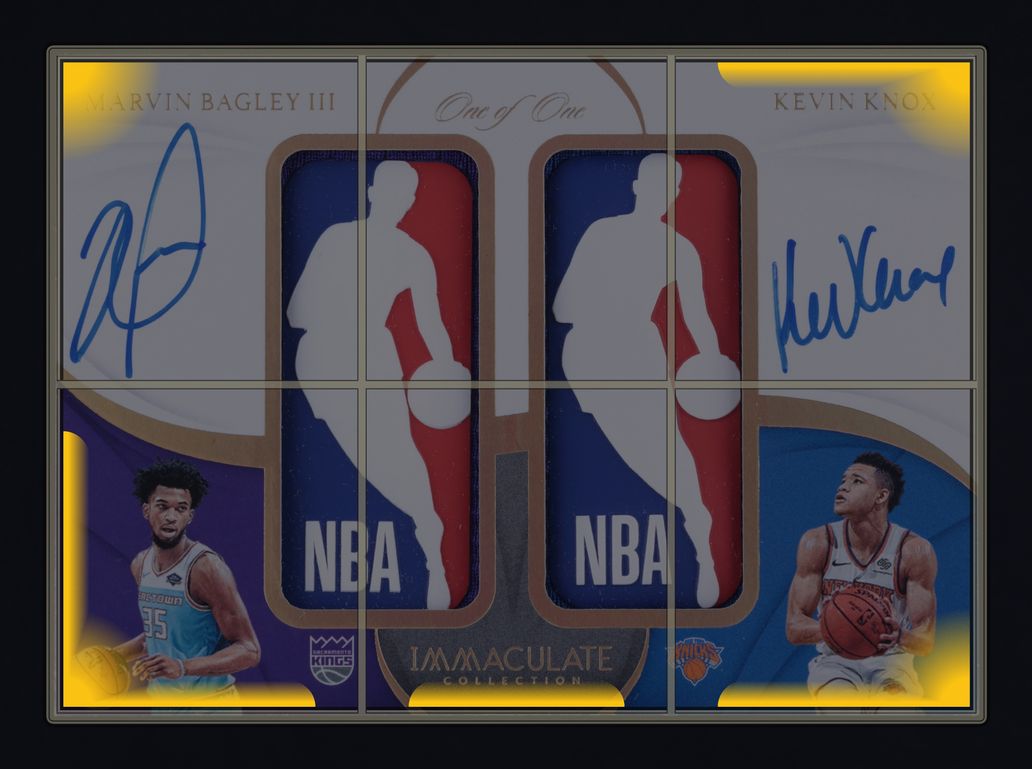 2018 Immaculate Marvin Bagley III Kevin Knox RC LOGOMAN PATCH AUTO 1/1 MBA AUTH