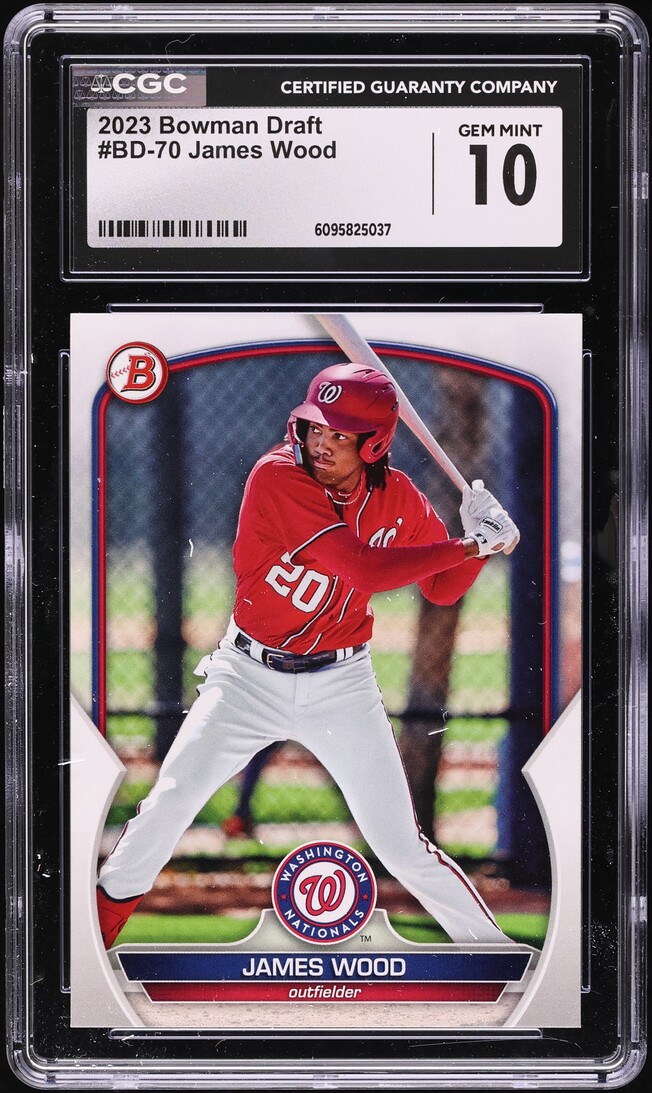 2023 Bowman Draft James Wood #BD-70 CGC 10 GEM MINT