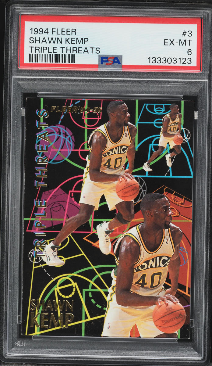 1994 Fleer Triple Threats Shawn Kemp #3 PSA 6 EXMT