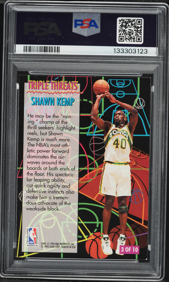 1994 Fleer Triple Threats Shawn Kemp #3 PSA 6 EXMT