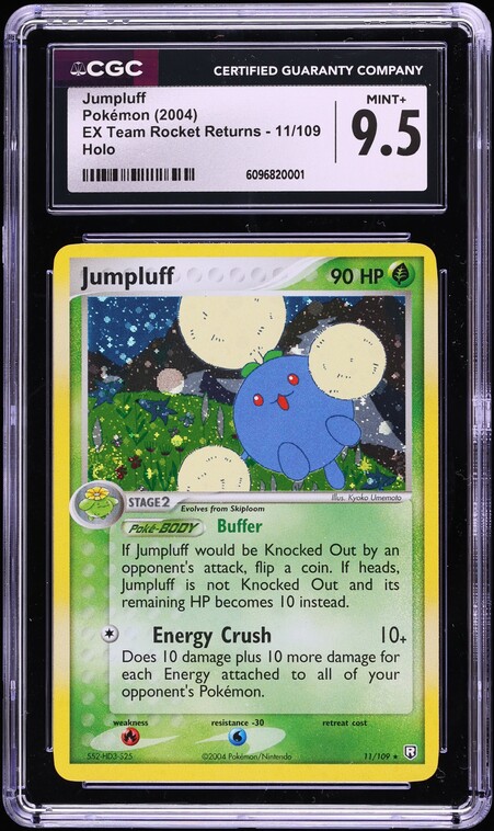 2004 Pokemon EX Team Rocket Returns Holo Jumpluff #11 CGC 9.5 MINT+