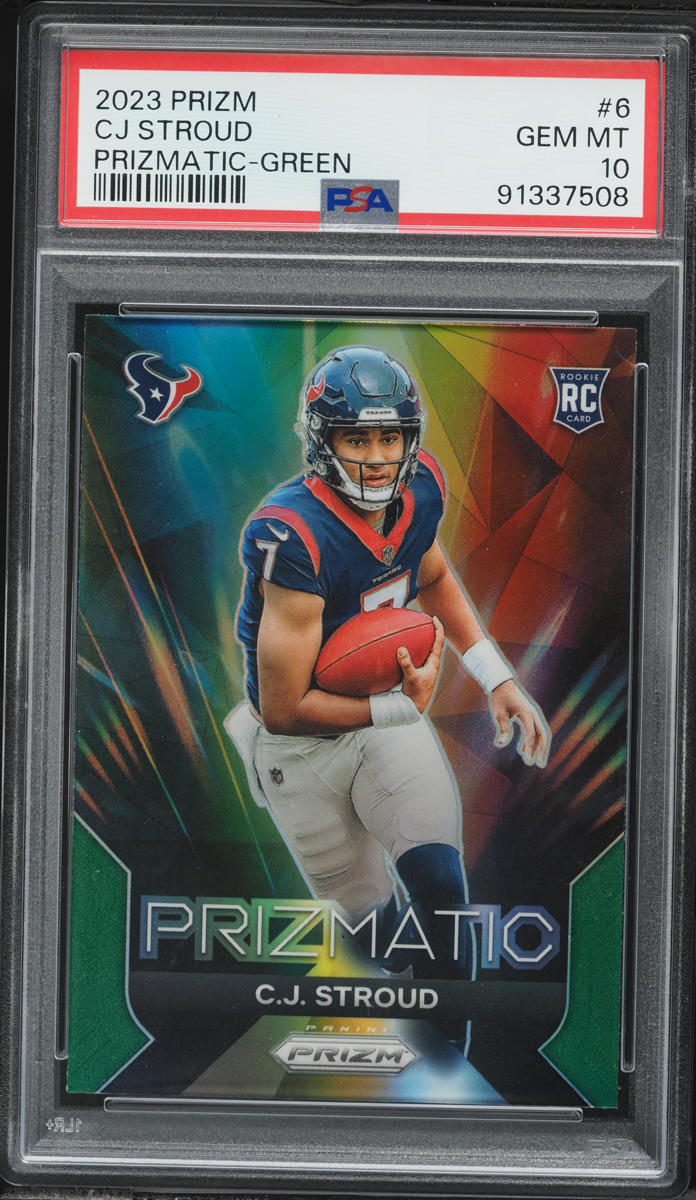 2023 Panini Prizm Prizmatic Green CJ Stroud ROOKIE #6 PSA 10 GEM MINT