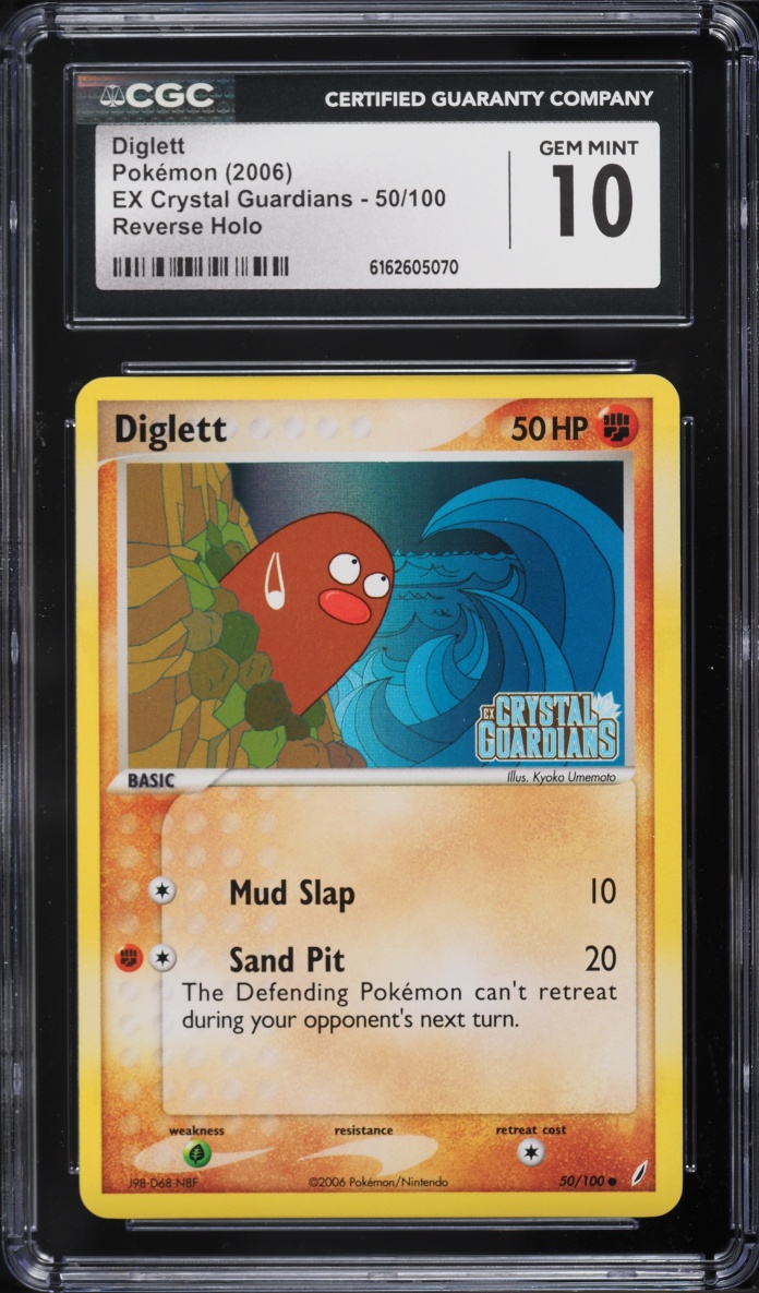 2006 Pokemon EX Crystal Guardians Reverse Holo Diglett #50 CGC 10 GEM MINT