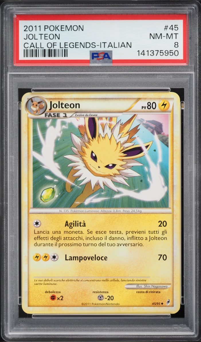 2011 Pokemon Italian Call Of Legends Jolteon #45 PSA 8 NM-MT