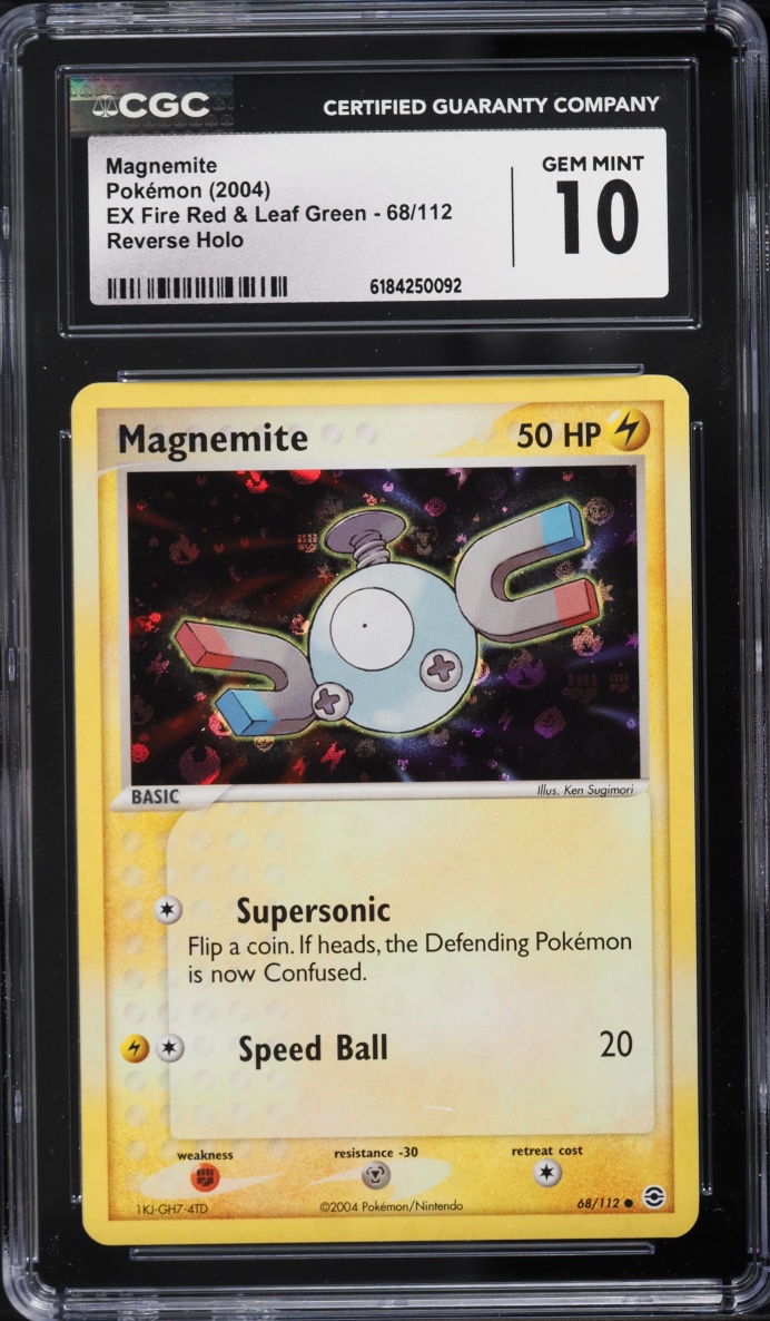 2004 Pokemon EX Fire Red & Leaf Green Reverse Holo Magnemite #68 CGC 10 GEM MINT