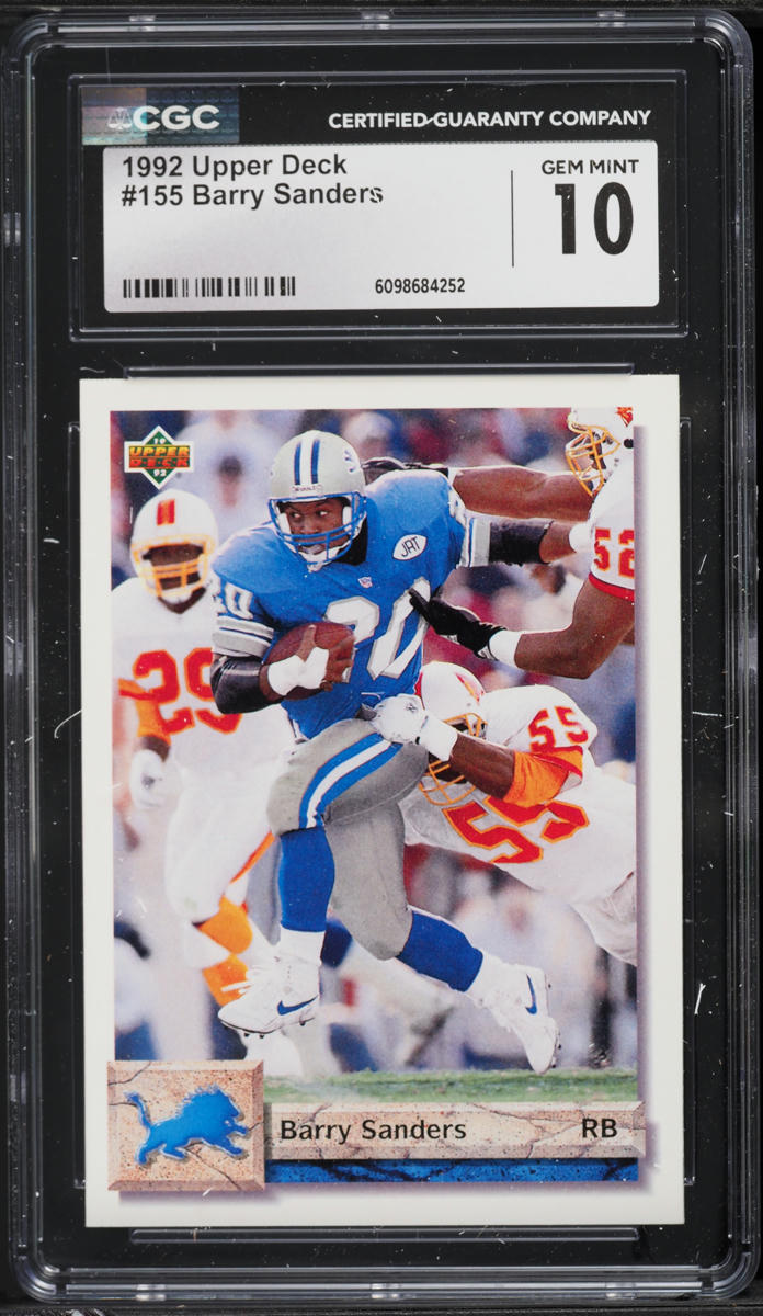 1992 Upper Deck Football Barry Sanders #155 CGC 10 GEM MINT