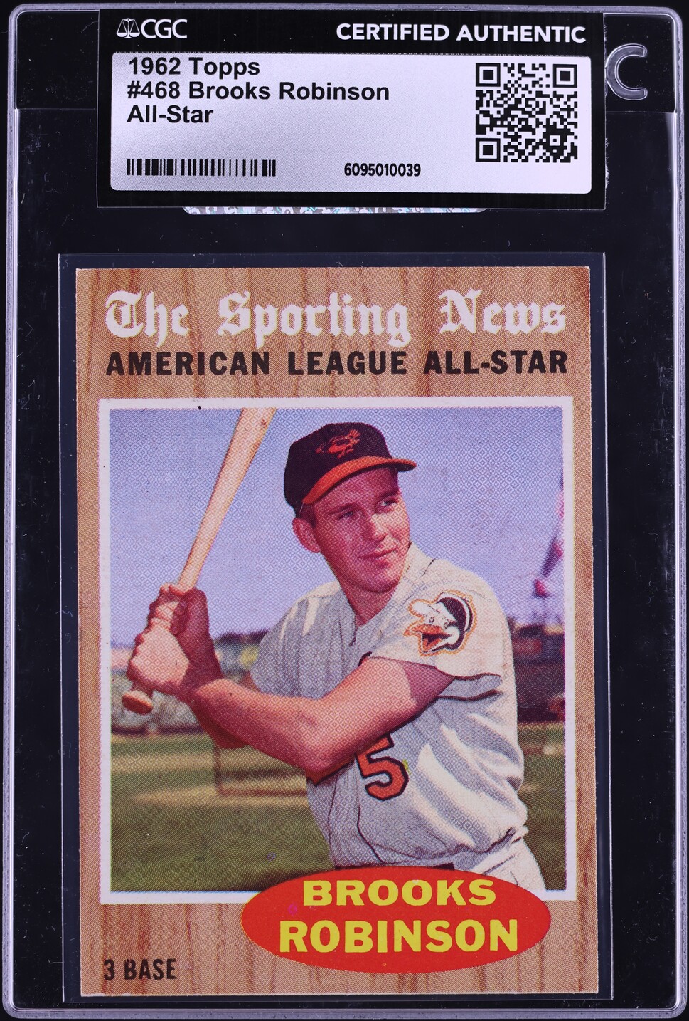 1962 Topps Brooks Robinson ALL-STAR #468 CGC AUTH