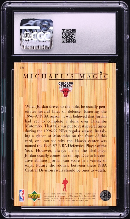 1997 Collector's Choice Basketball Michael Jordan #386 CGC 9 MINT