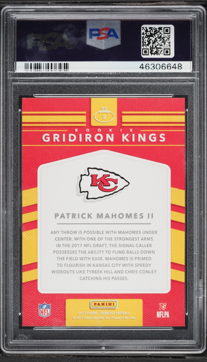2017 Donruss Gridiron Kings Patrick Mahomes II ROOKIE #2 PSA 10 GEM MINT