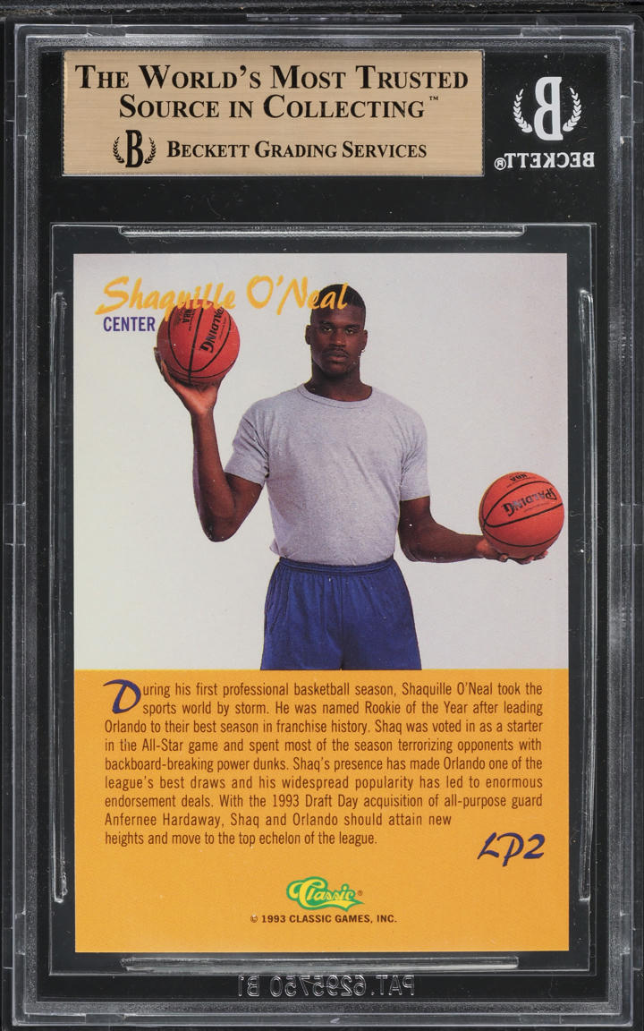 1993 Pro Line Live LPS Shaquille O'Neal #LP2 BGS 9.5 GEM MINT