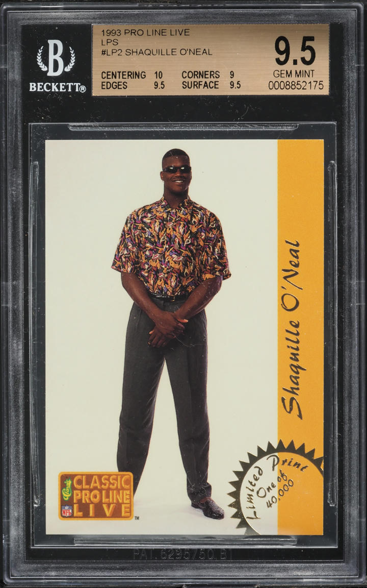 1993 Pro Line Live LPS Shaquille O'Neal #LP2 BGS 9.5 GEM MINT