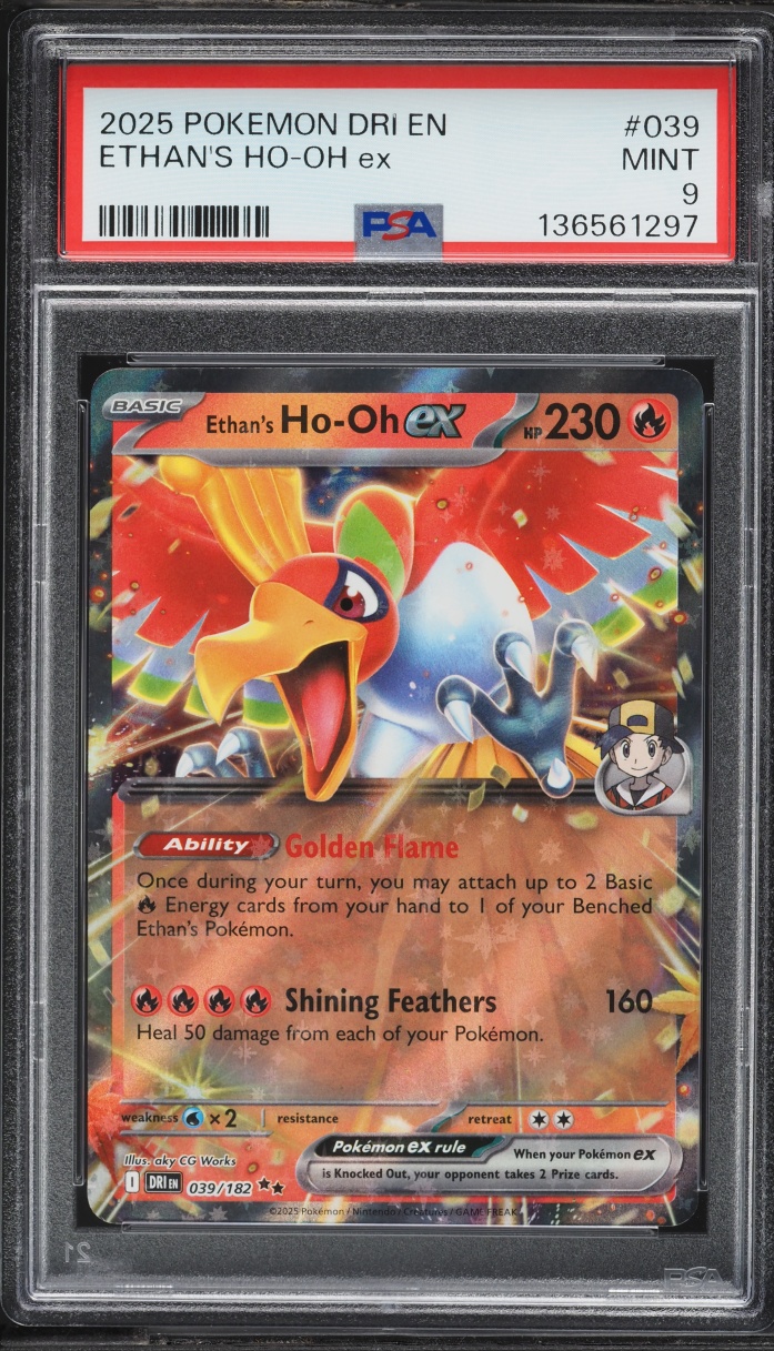 2025 Pokemon Scarlet & Violet Destined Rivals Holo Ethan's Ho-Oh ex #39 PSA 9 MINT