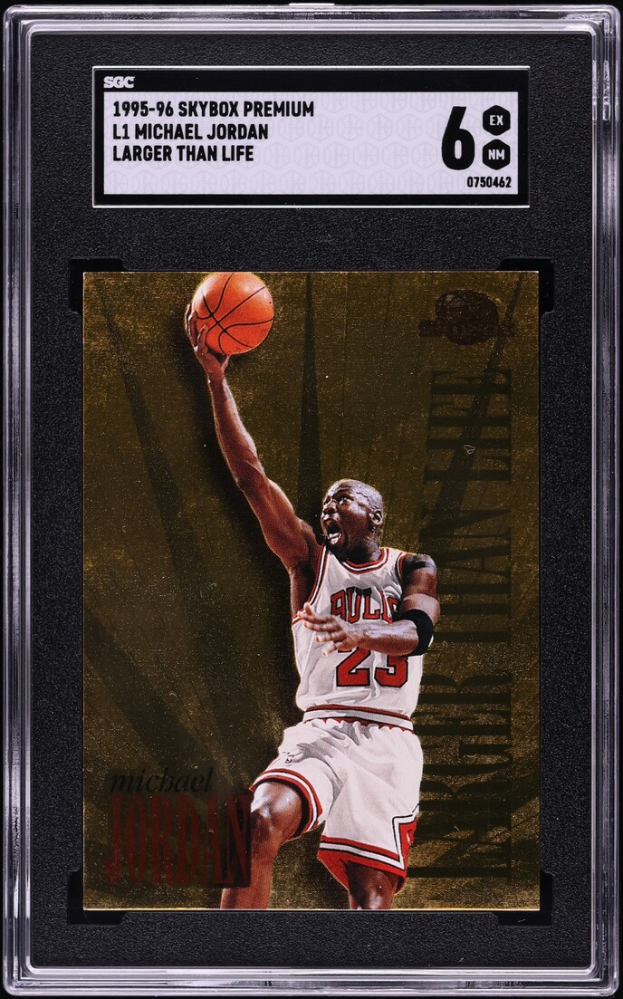 1995 Skybox Premium Larger Than Life Michael Jordan #L1 SGC 6 EXMT