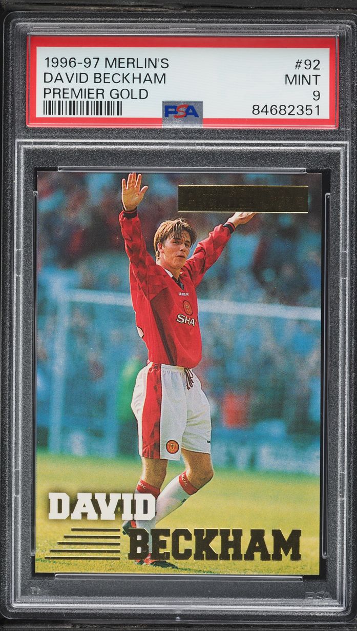 1996 Merlin's Premier Gold David Beckham ROOKIE #92 PSA 9 MINT