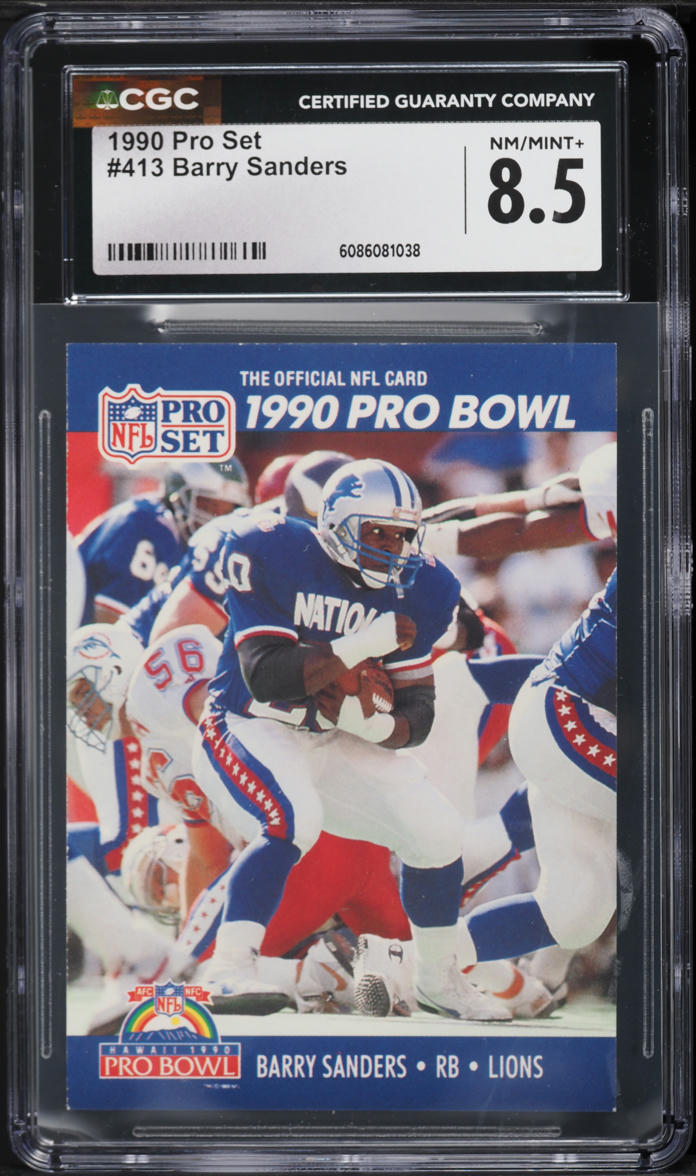 1990 Pro Set Football Barry Sanders #413 CGC 8.5 NM-MT+