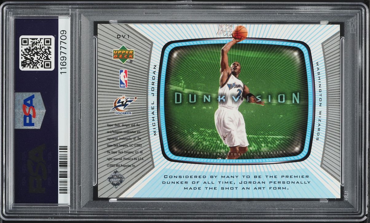 2002 Upper Deck Dunkvision Michael Jordan #DV1 PSA 8.5 NM-MT+