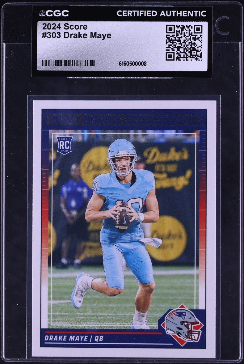 2024 Score Football Drake Maye ROOKIE #303 CGC AUTH