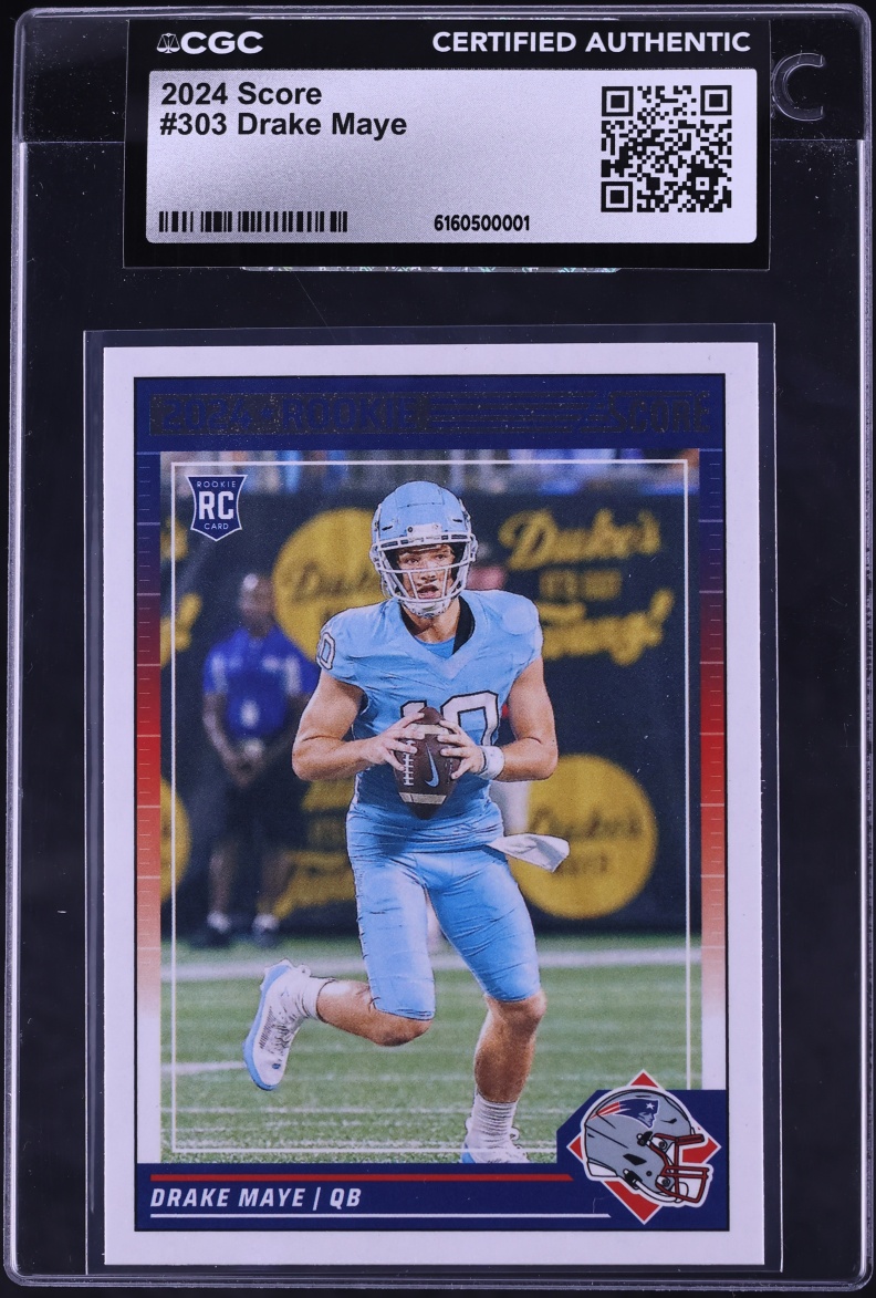 2024 Score Football Drake Maye ROOKIE #303 CGC AUTH