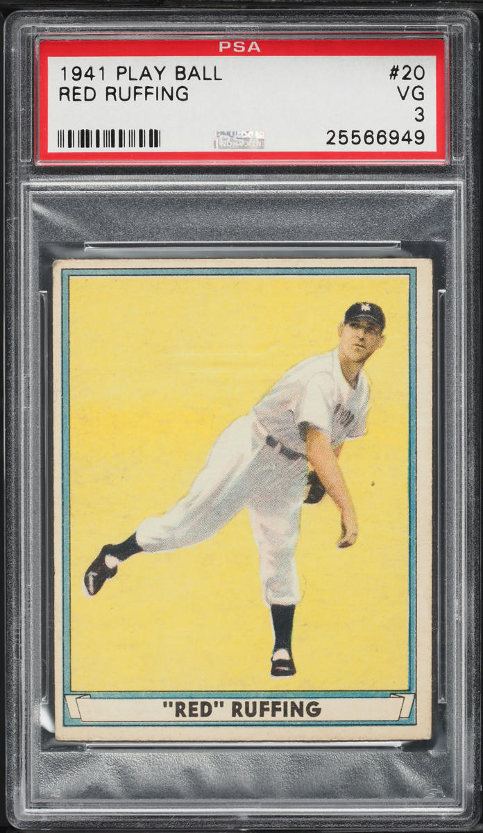 1941 Play Ball Red Ruffing #20 PSA 3 VG on Fanatics Collect