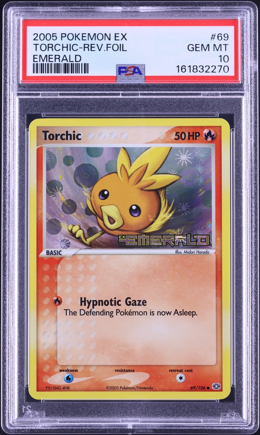 2005 Pokemon EX Emerald Reverse Holo Torchic #69 PSA 10 GEM MINT