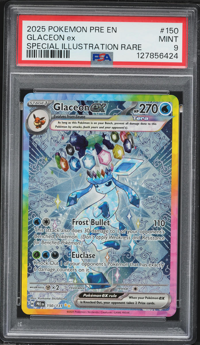 2025 Pokemon Scarlet & Violet Prismatic Evolutions SIR Glaceon ex #150 PSA 9 MINT
