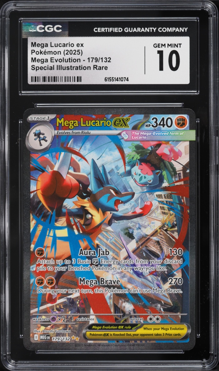 2025 Pokemon Mega Evolution SIR Mega Lucario EX #179 CGC 10 GEM MINT