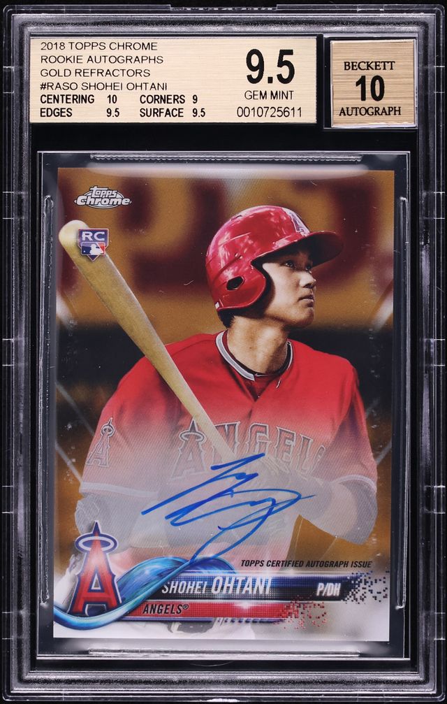 2018 Topps Chrome Gold Refractor Shohei Ohtani ROOKIE AUTO /50 #RA