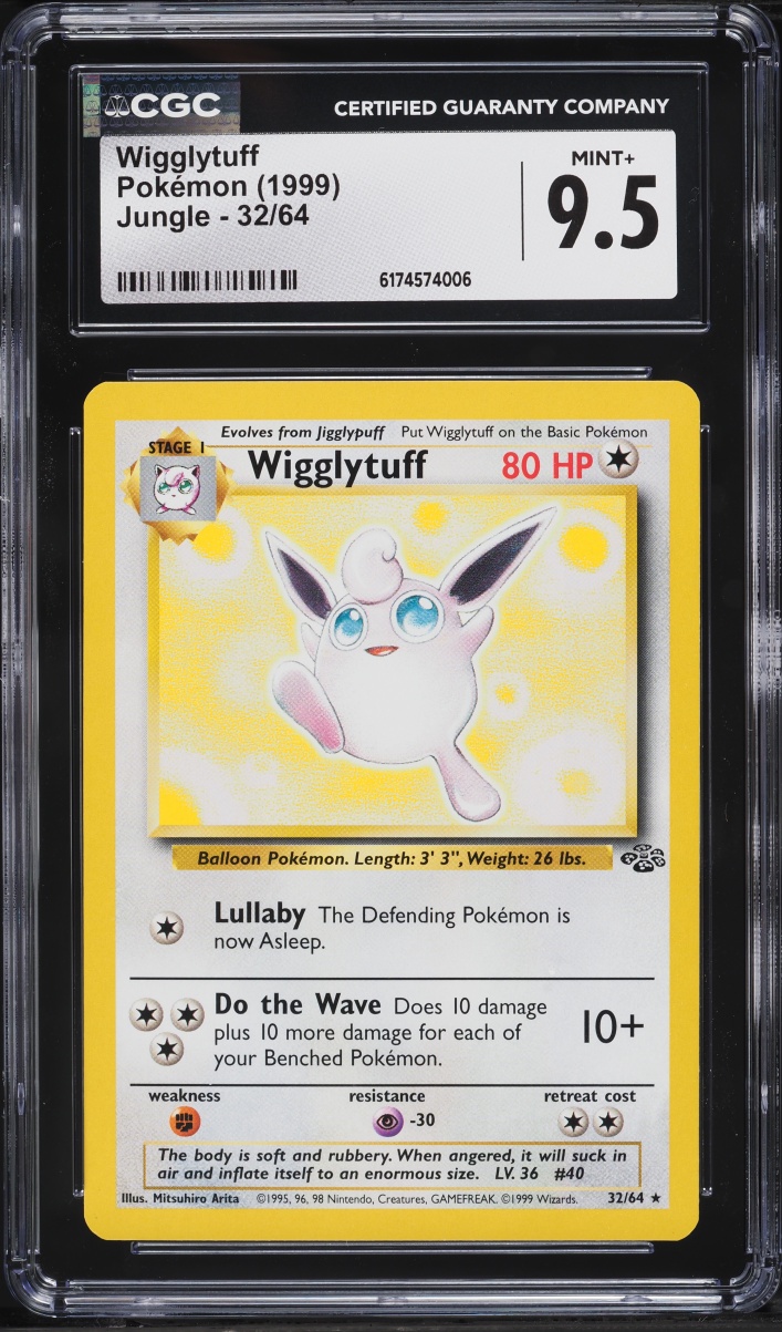 1999 Pokemon Jungle Wigglytuff #32 CGC 9.5 MINT+