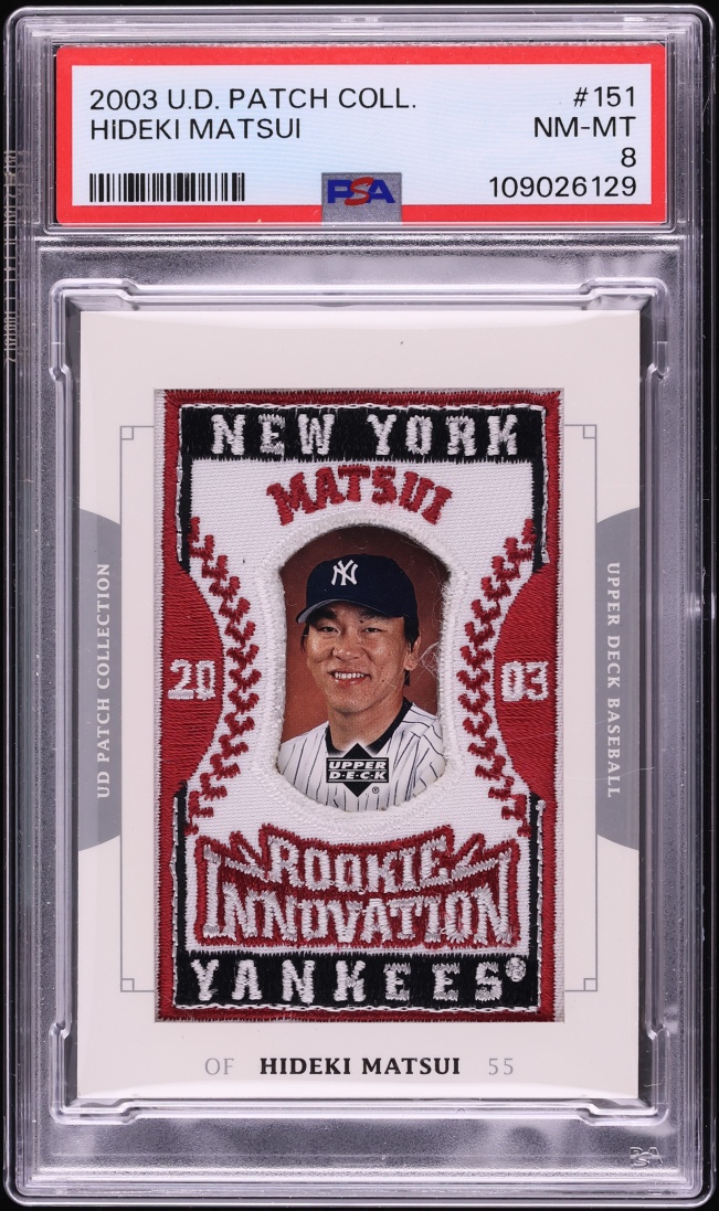 2003 Upper Deck Collection Hideki Matsui ROOKIE PATCH #151 PSA 8 NM-MT