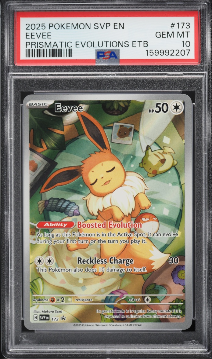 2025 Pokemon Scarlet & Violet Promo Prismatic Evolutions ETB Full Art Eevee #173 PSA 10 GEM