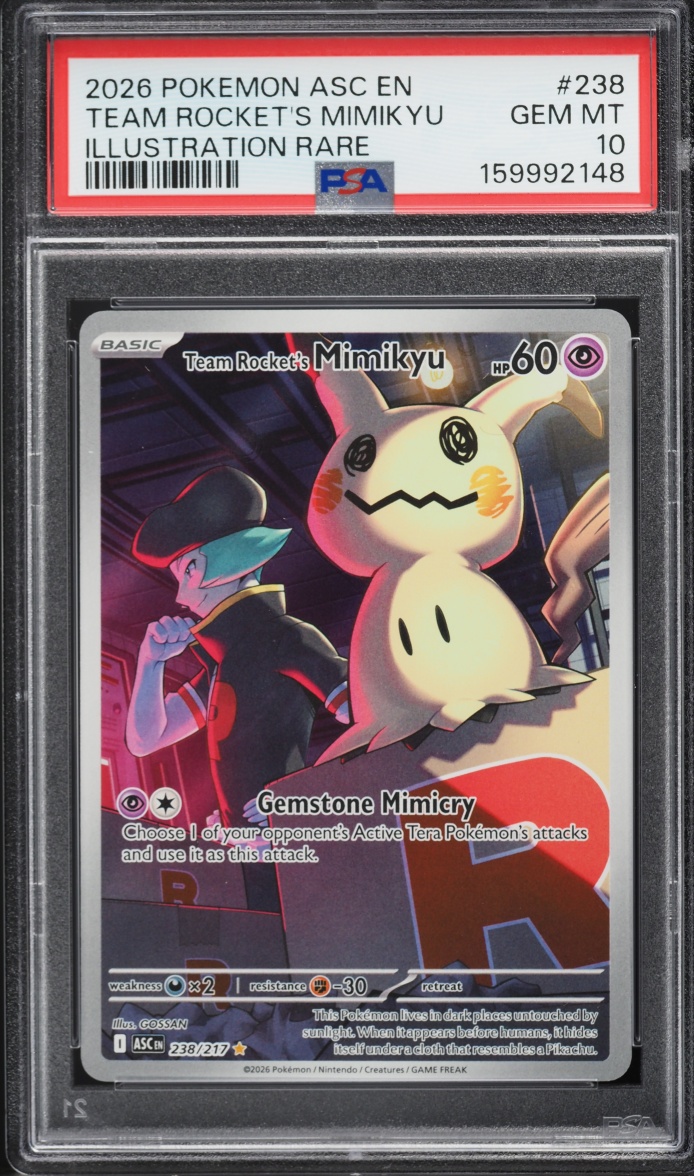 2026 Pokemon Mega Evolution Ascended Heroes IR Team Rocket's Mimikyu #238 PSA 10 GEM MINT