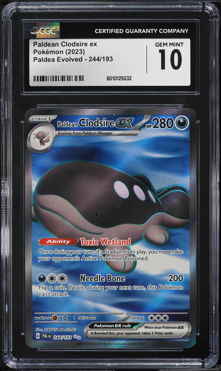 2023 Pokemon SV Paldea Evolved Ultra Rare Holo Paldean Clodsire ex #244 CGC 10