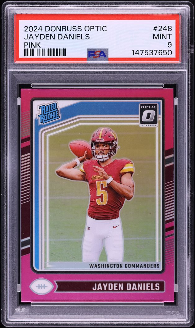2024 Donruss Optic Pink Jayden Daniels ROOKIE #248 PSA 9 MINT