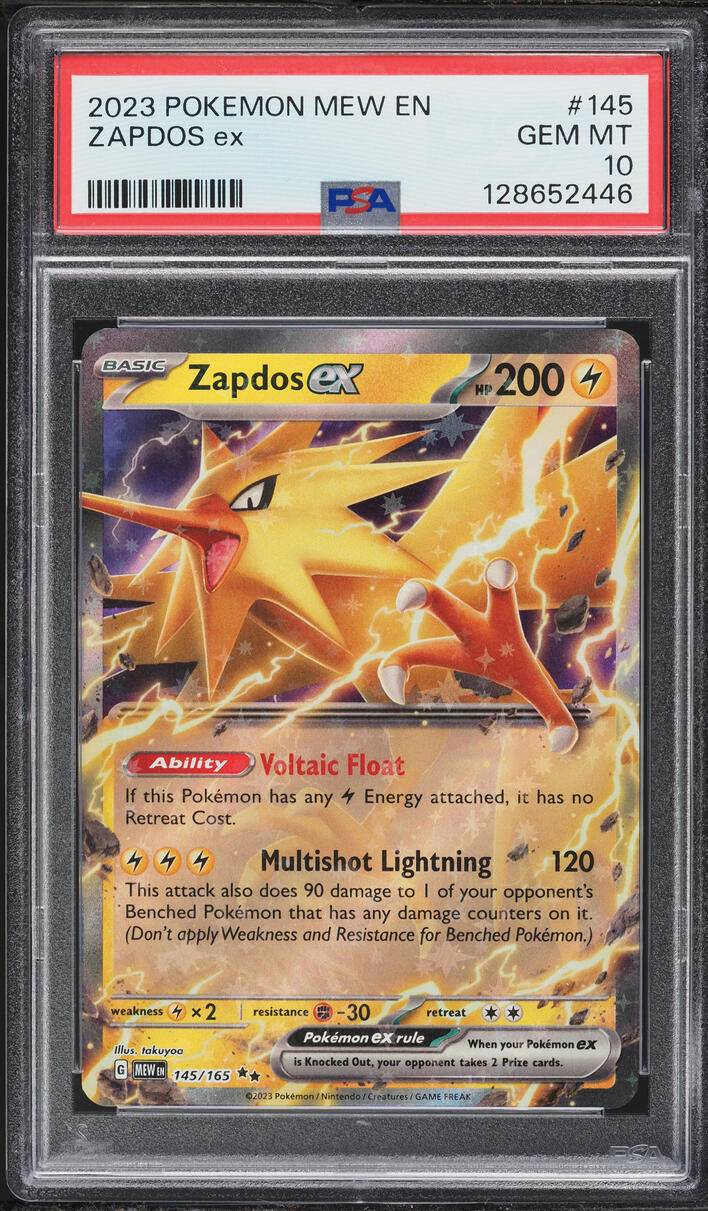 2023 Pokemon Scarlet & Violet 151 Holo Zapdos ex #145 PSA 10 GEM MINT