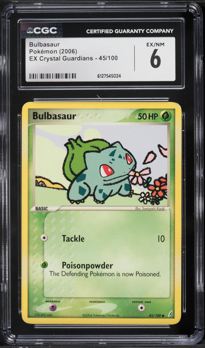 2006 Pokemon EX Crystal Guardians Bulbasaur #45 CGC 6 EXMT