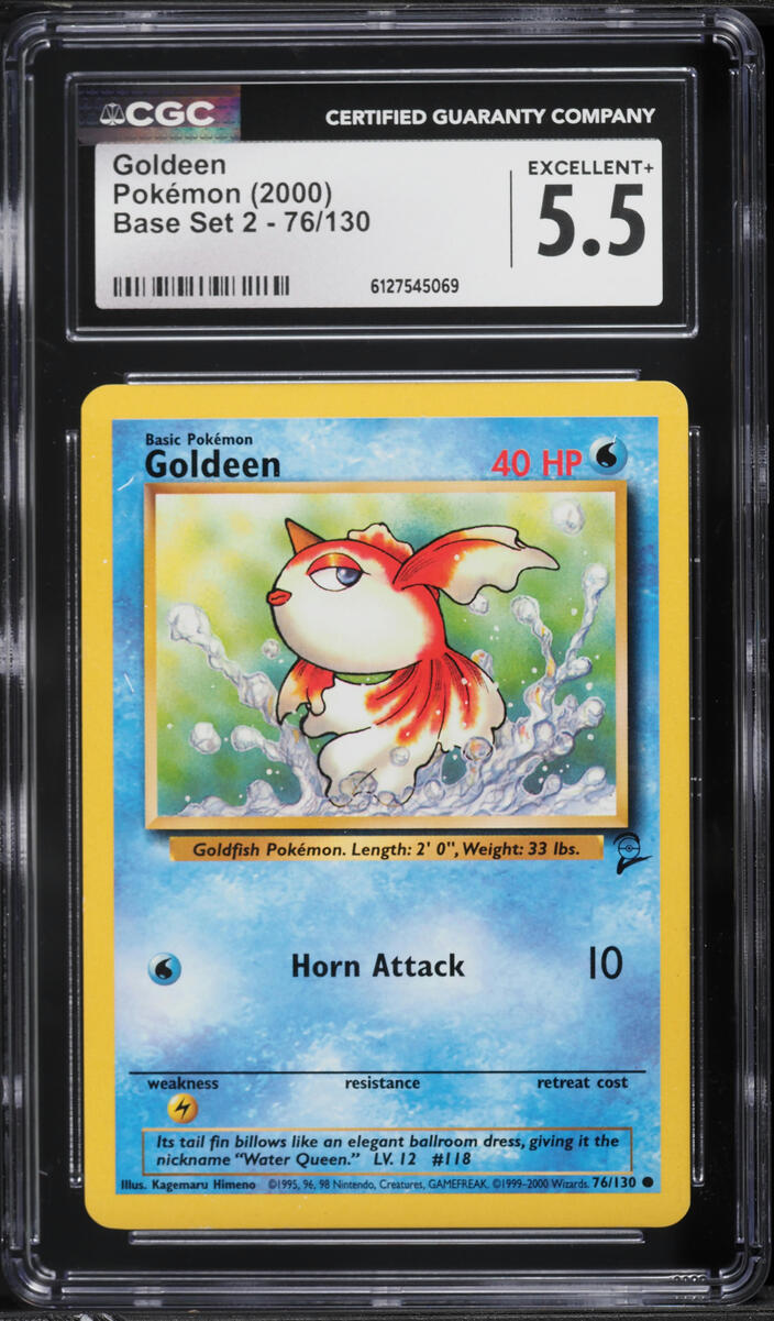 2000 Pokemon Base Set 2 Goldeen #76 CGC 5.5 EX+