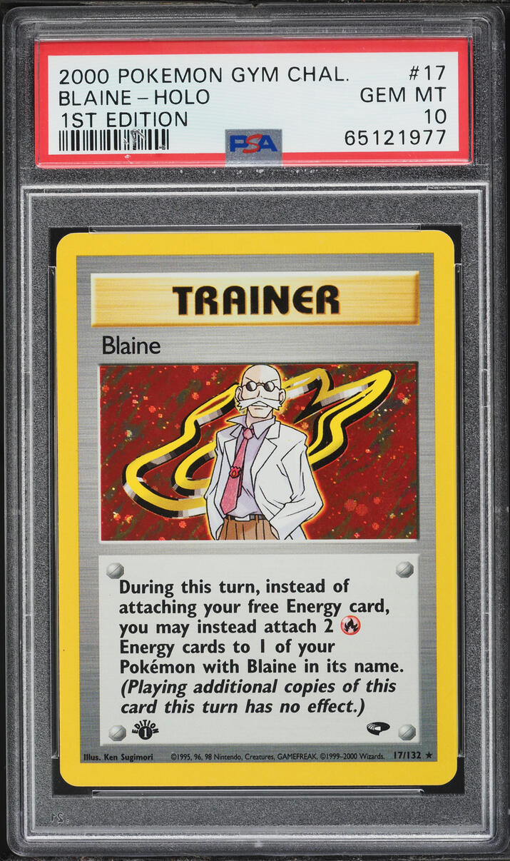 2000 Pokemon Gym Challenge 1st Edition Holo Blaine #17 PSA 10 GEM MINT