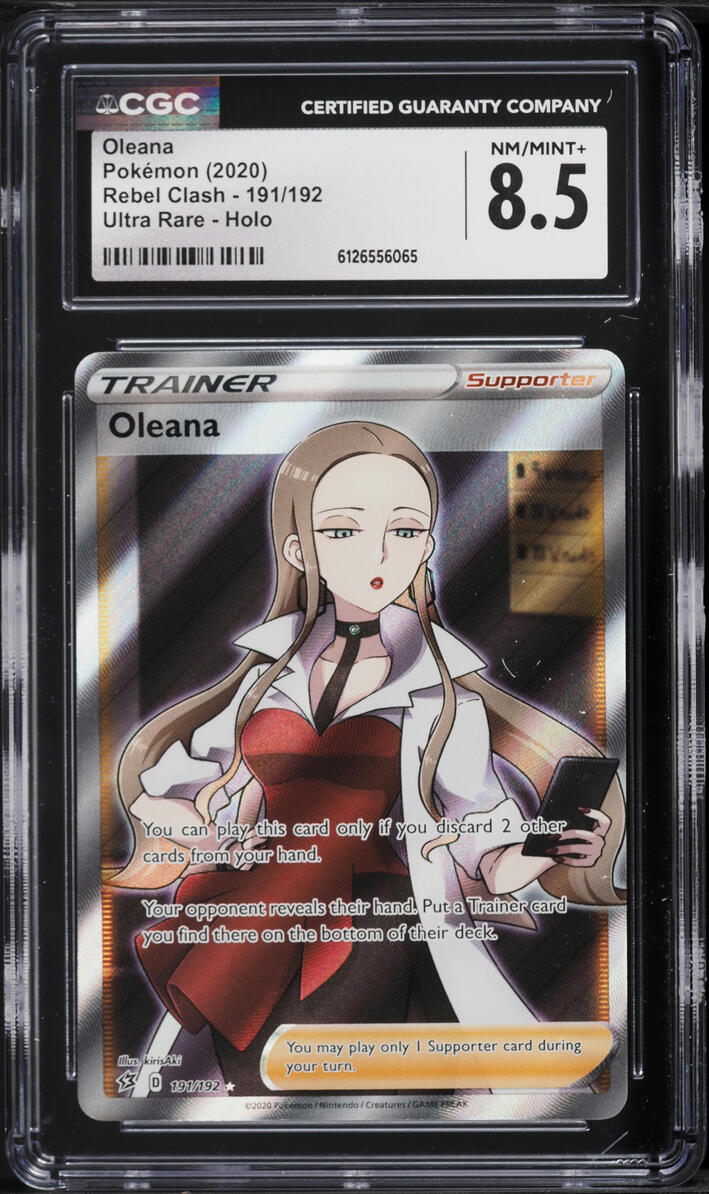 2020 Pokemon Sword & Shield Rebel Clash Full Art Oleana #191 CGC 8.5 NM-MT+