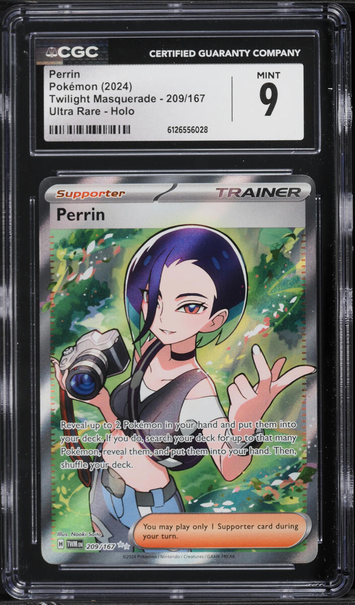 2024 Pokemon Scarlet & Violet Twilight Masquerade Full Art Perrin #209 CGC 9 MINT