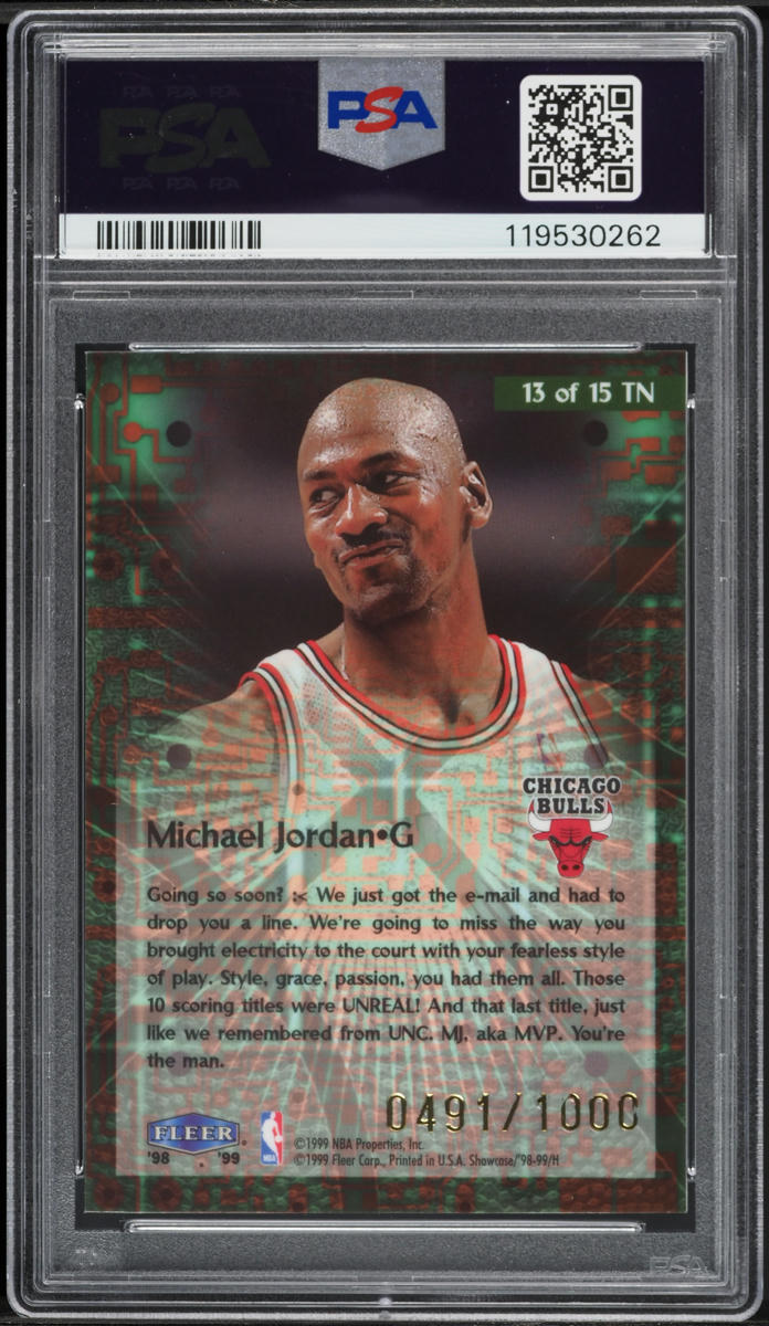 1998 Flair Showcase Takeit2.Net Michael Jordan /1000 #13 PSA 8.5 NM-MT+