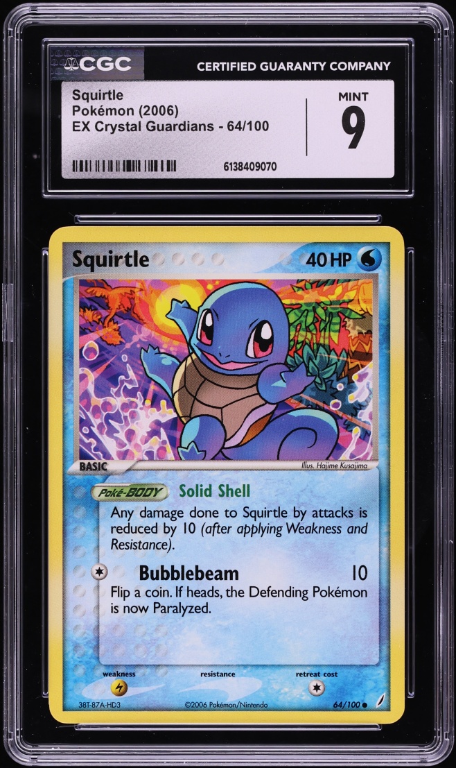 2006 Pokemon EX Crystal Guardians Squirtle #64 CGC 9 MINT